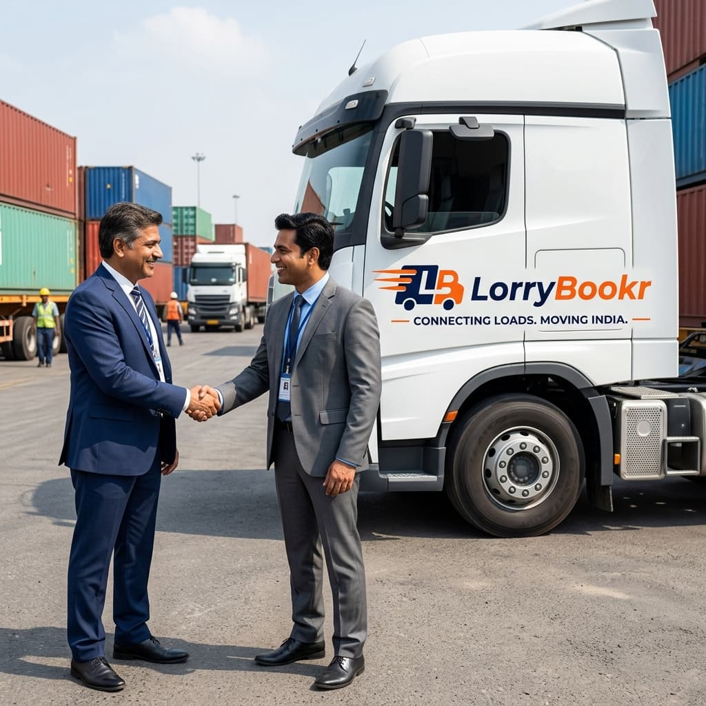 Business partners logistics coordination handshake